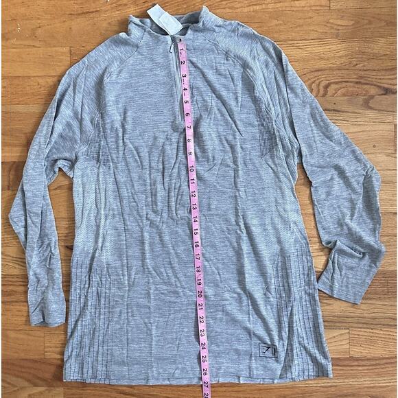 Gymshark Sweater Men’s M Seamless Gray Breathable Athletic Quarter Zip Sweater - Picture 9 of 11